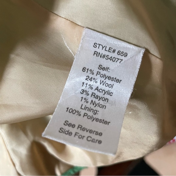 CAbi 659 Peacoat Clover Green Double Breasted Wool Blend Size 6 - Picture 6 of 6